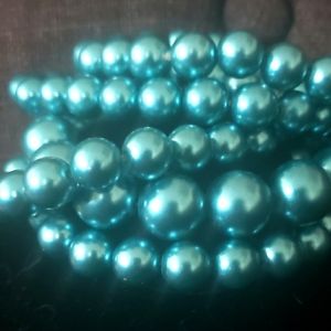 Teal set of stretch bracelets